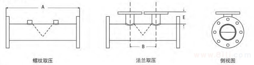 楔式流量計外形結(jié)構(gòu)圖